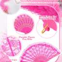 Taiyin 12 Pcs Feather Boa Artificial Fluffy Boa Bulk Lace Handheld Folding Fan Set 5.9 ft Wedding Bridal Shower 1920s Costume