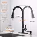 Touch Kitchen Faucet,KEER Smart Kitchen Sink Faucet with Pull Down Sprayer, Touch on Activated Kitchen Bar Sink Faucet Brushed Nickel, Stainless Steel (Matte Black)