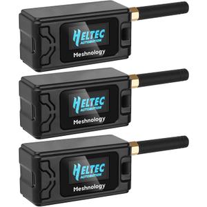 3 Pack ESP 32 Lo Ra V3 Development Board + 1100mAh Battery + Protect Case Set - with 915MHz Antenna and SX 1262 Lo Ra V3 Devices for Mesh Tastic Ar duino Lo Rawan IoT (N30 Version, Black)