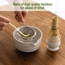 Matcha Whisk Set,Ceramic Matcha Set,with Ceramic Bowl,Bamboo Whisk&Holder,Scoop,Authentic Japanese Matcha,for Matcha Lovers,Gift for Family/Friend(Porcelain white)