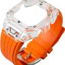 DW-5600 Mod Kit Transparent Case Clear PC Bezel Rubber Strap for GW-B5600 GB-5600 GWX-5600 DW-5700/5735/5750 Watch Part Replacement