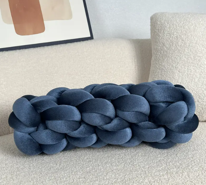 1pc Creative Spandex Twisted Cornrow Cushion, Modern Handmade Home Throw Pillow, Suitable for Bedroom, Sofa, Living Room, Bed, Office