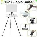 Ireer 17-65 Inch Artist Watercolor Portable Easel with Sturdy Tripod Adjustable Aluminum Metal Easel Stand with Tray Lightweight Travel Easel for Painting Canvas Kids Adults Tabletop Floor Display