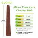 GUOHUI Micro Faux Locs Crochet Hair, 36 Inch 5 Packs Color Copper Red DIY Braids Straight Styles (36",350)