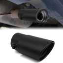 Black straight stainless steel car exhaust head 2.5 to 3.3 Adjustable Car Decoration Chrome-Plated Finish Exhaust Tailpipe, Universal Pipe Modification Tail Throat Tail Pipe