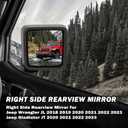 Passenger Side Mirror for 2018-2023 Jeep Wrangler JL/2020 2021 2022 2023 Gladiator JT,Mirror Assembly with Heated,Manual Folding Without Turn Singal/Blind Spot,Replace 68281890AE 68281890AB