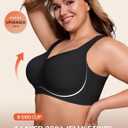 Bras for Women Supportive Wireless Push Up Bra Full Coverage No Underwire Seamless Plus Size for Older Women (Black, XXXL)
