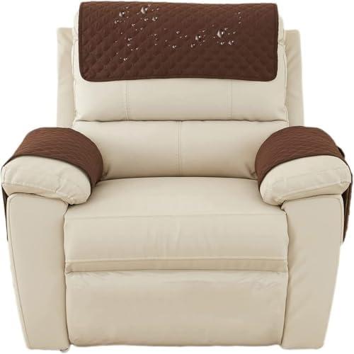 Armchair Covers for Arms and Headrest Sofa Armrest Cover for Recliner Chairs Armchair Slipcover Nonslip Quilted Furniture Protector for Sofa Couch(B7,1 seat 3pieces)