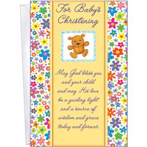 5 x Christening Card - MADE IN USA - (Perfect), Envelope Included - 5" x 7.75" - Packaged in Extra Sturdy Mailer - 87062