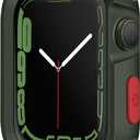 Amizee Rugged Case Compatible with Apple Watch Case Series 9/8/7 41mm SE 3/2/1 Series 6/5/4 40mm, Soft TPU Shockproof Bumper Drop Proof Protective Cover Compatible with iWatch - Army Green
