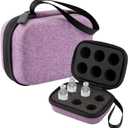 Mviioe Insulin Holder Fridge Storage Carrying Case, Peptide Case Insulin Vial Organizer Bag Fitting 10ml Vial Short Size, Removable Design with 2 Sizes Slot Foam(6 Slots) (Purple)