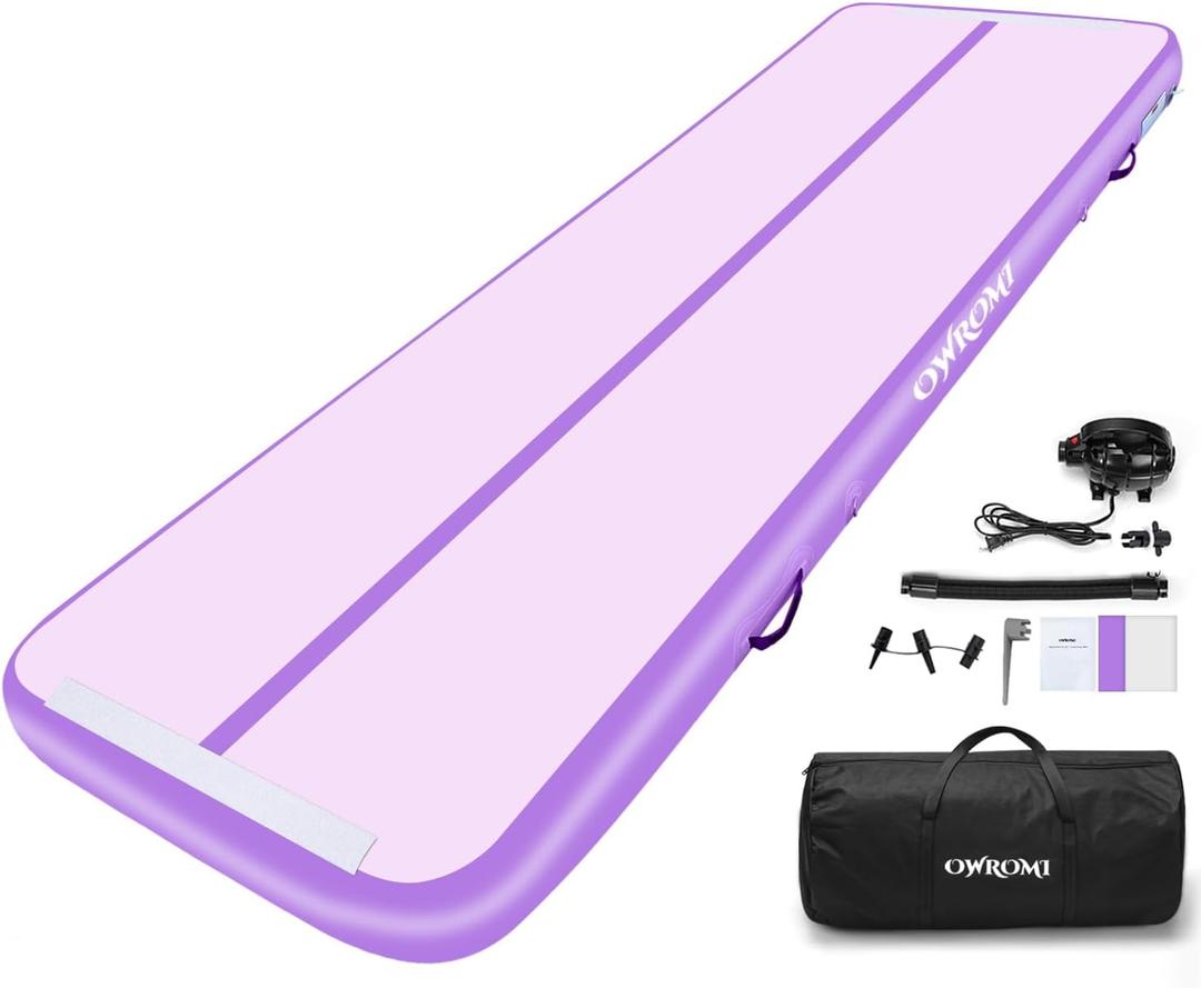 Inflatable Air Gymnastics Mats for Tumbling, 10ft/13ft/16ft/20ft Tumble Track Tumbling Mats for Kids, 4/8 Inches Thick Training Mat with Electric Pump Gymnastics Equipment for Kids Mat (Pink&Purple) Inflatable Air Gymnastics Mats for Tumbling, 10ft/13ft/16ft/20ft Tumble Track Tumbling Mats for Kids, 4/8 Inches Thick Training Mat with Electric Pump Gymnastics Equipment for Kids Mat (Pink&Purple)