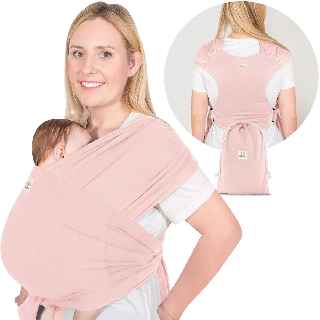 KeaBabies Baby Wrap Carrier Ring Sling - Easy to Wear, Adjustable D-Lite Baby Carrier Newborn to Toddler, Infant Carrying Shirt, Hands Free Bonding, Breathable Fabric Wearing Wrap (Dusty Pink)