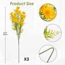Artificial Daisy Flowers 25.6 Inch Faux Wildflowers Bouquet Fake Yellow Daisies for Vase Lifelike Chrysanthemum Flowers for Home Wedding Decor Farmhouse Tabletop Centerpieces Arrangements - Yellow