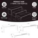 Acrylic Display Riser Stand of 6pcs, 5mm Thickness,12'' Length Tierd Display Stands, Acrylic Shelf Risers for Perfume Display,Risers for Buffet Table,Cupcake Stand,Pop Figurines,Tumbler,Food