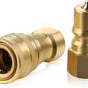 Vinsot 1 Set 1/4" Quick Disconnect Coupler Valve for Carpet Cleaning Wand Truck Mount Carpet Cleaning Wand Valve