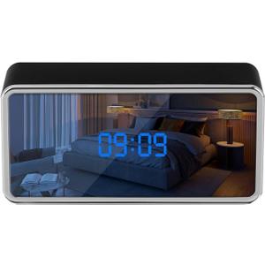 Security Camera for Home, 4K Clock Camera, Pets Cat Dog Cameras, Smart Home Indoor Cameras, Nanny Camera Clock with Night Vision and Motion Detection (Ink Black)