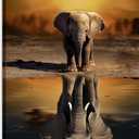 MODOJOART Elephant Canvas Wall Art, Mindset is Everything Painting Print Inspirational Elephant Photo Picture for Living Room Study Decor (Artwork-04, 16"x24")