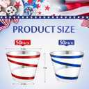 Gejoy 9 oz Rimmed Swirl Plastic Cups Disposable Wine Drinking Cups Clear Elegant Graduation Tumblers for Mother's Day Wedding Party Supplies(100 Pcs,Red, Blue)