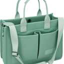 Tote Bag for Women With Compartments,Large Canvas Tote Women's Purse Crossbody Bags Work Laptop Book Bag Satchels Handbags (Green With Compartments)