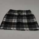 IDEALSANXUN Womens High Waist Plaid Skirt Bodycon Pencil Wool Mini Skirts (Black) XS