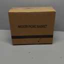 Small Picnic Basket with Removable Liner, Empty Basket for Kid with Lids, Picnic Hamper with Foldable Handles, Natural Color