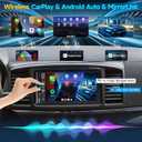 Leadfan Wireless Double Din Car Stereo with Apple Carplay, 7inch Touchscreen Double Din Radio Car Audio Receivers with Android Auto, Bluetooth, Backup Camera, SWC, FM, USB, Subwoofers