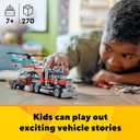 LEGO Creator 3 in 1 Flatbed Truck with Helicopter Toy, Transforms from Flatbed Truck Toy to Propeller Plane to Hot Rod and SUV Cars, Gift Idea for Boys and Girls Ages 7 Years Old and Up, 31146