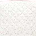 Quilted Makeup Bag Large Travel Zipper Soft Cosmetic Pouch for Women Girls Make Up,Little Flower Pink (1 PCS Pouch)