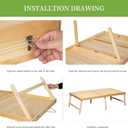 Foldable Boho Wooden Picnic Table, No Assembly Required 60" x 30" Portable Outdoor Indoor Low Picnic Table for Floor Camping, Seating, Beach, Backyard, BBQ, Seats 68 People
