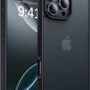 for iPhone 16 Pro Case, [Military-Grade Drop Protection][Anti-Yellowing] Shockproof Protective Translucent Matte Cover for iPhone 16 Pro Phone Case,Titanium Black