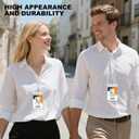 A-Z Letter Corrugate Stainless Steel Chain Lanyards for ID Badges Holder Keys Teacher Nurse Cruise Women Gifts with 2 Pieces ID Card Badge Holder