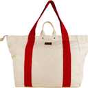 Large Tote Bag, Everything Bag, Heavy Duty Canvas, Full-Size Zipper, Reusable, Suitable for DIY, Natural Cotton.