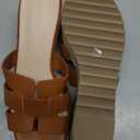 Coutgo Women's Wedge Sandals Platform Espadrille Heels Open Toe Strappy Slip On Casual Summer Slide Shoes (9, Brown)