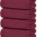 Tens Towels Pack of 4 Extra Large Bath Towels 30 x 60 Inches, 100% Cotton, Larger & Lighter Weight, Quicker to Dry, Super Soft and Absorbent, Perfect for Bathroom, Burgundy