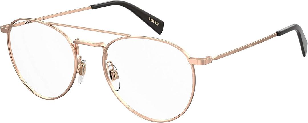 Levi's LV 1006 Oval Prescription Eyeglass Frames, Gold Copper/Demo Lens, 52mm, 19mm