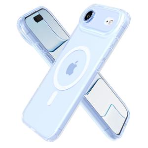 oakxco for iPhone 17 Air Case Clear Magnetic, [Compatible with Magsafe] Ultra Slim Thin Transparent Silicone Mag Safe Phone Case, Non-Yellowing Plastic Soft TPU Shockproof Bumper, Light Blue