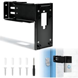 Stainless Steel Doorbell Mount for Ring(2nd Gen - 2020 Release), Doorbell Extender Mount, Adjustable 3.5" to 5.9", Better Visibility and Angle, for Home Rentals, Office (Black)