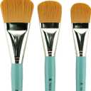 Creative Mark Mural Large Artist Brushes - Golden Taklon Paint Brushes for Acrylic Painting and Watercolor - Filbert #30, 40, 50