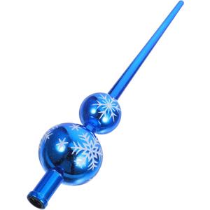 Toyvian Blue Gourd Christmas Tree Topper Xmas Tree Topper Finials Decorative Spherical Treetop for Holiday Home Christmas Ornaments Accessories, 28.00X6.00X1.50CM