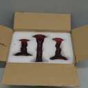 GMWD 3 Pcs Glass Candle Holder Set Clear, Amber Candlesticks Holders Pillar Taper Candles Tealight Stand for Wedding Centerpieces Home Decorations Dining Table