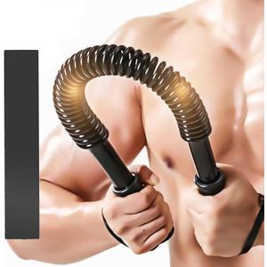 Premium Power Twister Bar Heavy Duty 40-110lb Resistance Arm Exercise Equipment Chest Shoulder Biceps and Arm Muscle Strengthener Home Gym Upper Body Workout Bar (Included 45-50lb Resistance Stretch Band)