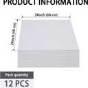 12-Pack White Ceiling Panel 2ft x 2ft (24in x 24in), Waterproof and Fireproof PVC Smooth Drop Ceiling Tile