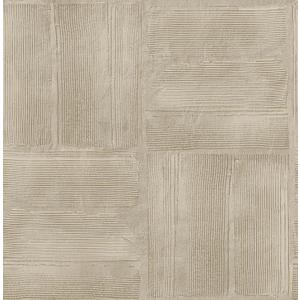 RoomMates Taupe Dimensional Square Plaster Peel and Stick Wallpaper, RMK12681PLW