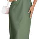 Women's 2025 Summer Satin Dress Elegant Formal Sleeveless Mock Neck Wedding Guest Cocktail Party Maxi Dresses (Medium, Aa Green)