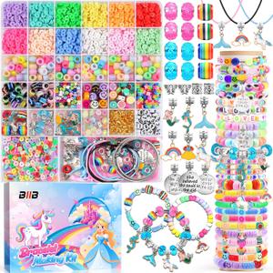 BIIB Bracelet Making Kit for Girls Gifts 8-12 Years Old, Arts and Crafts for Kids Ages 6-8, Unicorn Toys for Girls Jewelry Making Kit, Crafts for Girl Age 10-12, Art Supplies for Kids