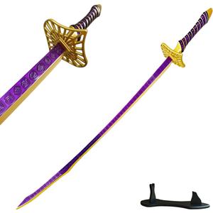 Sword Valley Maelles Triumph Blade with Display Stand - Purple & Gold Color Scheme - Aluminum Alloy Guard100cm/39.37" LengthOpenwork Carvingfor Display & Collection (0.8kg/1.76lbs)