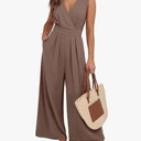 ANRABESS Women Jumpsuits Sleeveless V Neck Elegant Dressy Casual Backless One Piece Pants Romper 2025 Summer Outfits, Medium