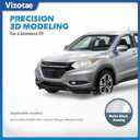 Headlights Assembly for 2016-2018 Honda HRV HR-V Chrome Housing | Halogen Headlamp Replacement, High/Low Beam W/Bulbs, Driver & Passenger Side, Chrome Housing