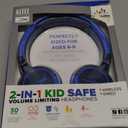 Altec Lansing Kid Safe 2-in-1 Wireless Bluetooth Headphones - Crystal Clear Sound, Safe Volume Limiting, Foldable Design - Enjoy Audio and Protect Your Child's Hearing (Knight Blue)